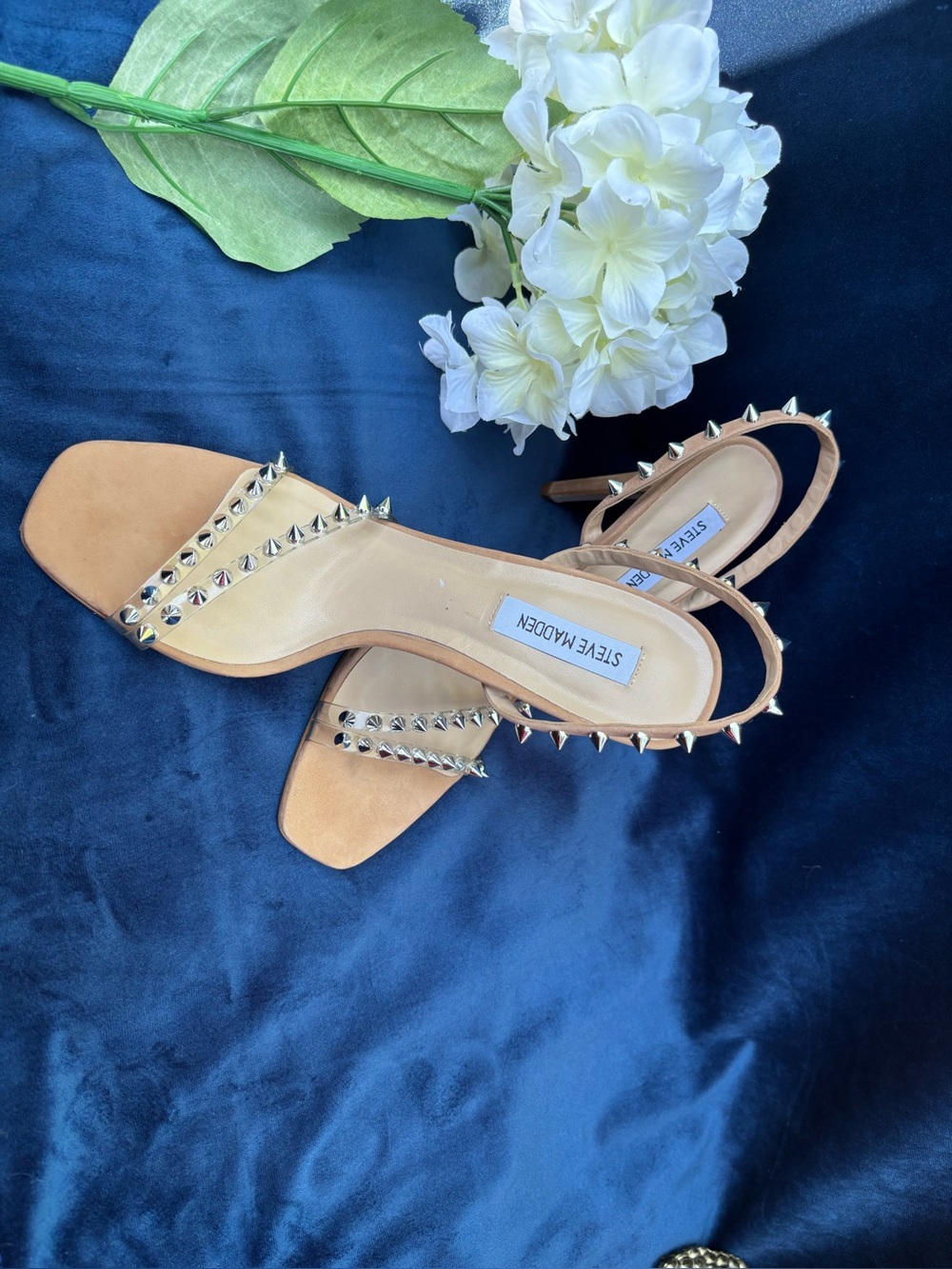 Steve Madden Tan Studded Slingback Heels - Picture 8 of 8